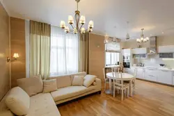 Интерьеры гостиных с одним окном совмещенных с кухней