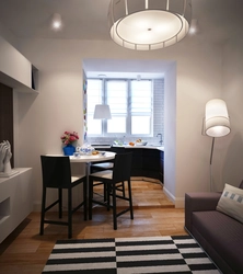 Studio apartment design 27 sq.m. with balcony