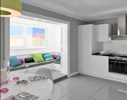 Studio apartment design 27 sq.m. with balcony