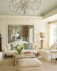 Living room interiors in ivory