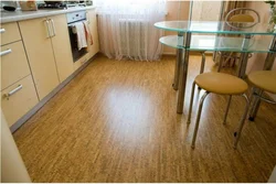 Kitchen floor design in Khrushchev photo