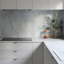 Concrete countertop in the kitchen interior photo