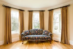 Curtains for curtains in the living room interior photo