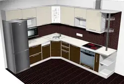 Угловые кухни с мойкой и холодильником фото