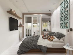 Living room bedroom design in Scandinavian style