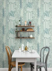 Non-woven wallpaper in the kitchen interior