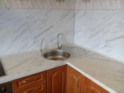 Levanto white egger marble in the kitchen interior