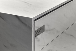 Levanto white egger marble in the kitchen interior