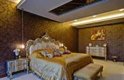 Bedroom Interior In Gold Colors