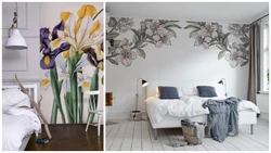 Painting on the walls in the bedroom photo