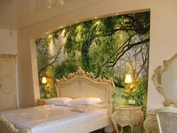 Painting on the walls in the bedroom photo