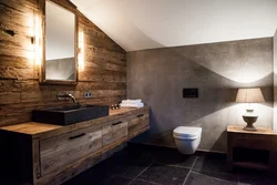 Bathroom Design Wood And Concrete Tiles