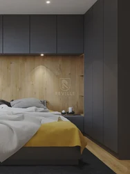 Photo bedroom headboard wardrobe
