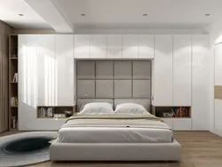 Photo bedroom headboard wardrobe