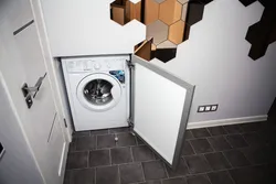 How to install a washing machine in the bathroom photo
