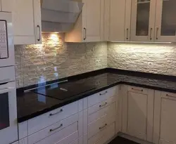 Kitchen design with dark table