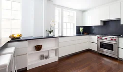 Kitchen design with dark table