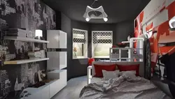 Boz yeniyetmə yataq otağının interyeri