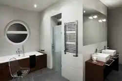 Water heated towel rail for the bathroom photo in the interior