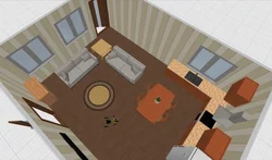 Pəncərə və iki qapı ilə gəzinti mətbəx dizaynı