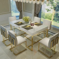 Kitchen table design with chairs photo