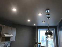 Ceilings, stretch lights in a small kitchen photo
