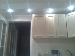 Ceilings, stretch lights in a small kitchen photo