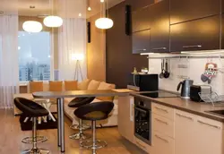 Inexpensive kitchen design with a breakfast bar