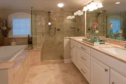 Bathroom beige marble photo