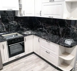 Акси Ошхона Бо Countertop Сиёҳ Ва Акс Пешдоман