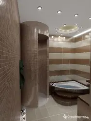 Corner bath with shower in the interior