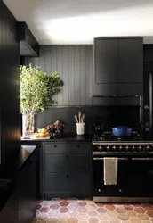 Black kitchen set for a small kitchen photo