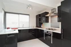 Black kitchen set for a small kitchen photo