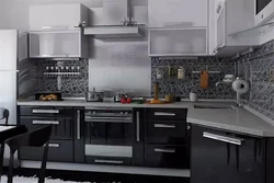 Black kitchen set for a small kitchen photo