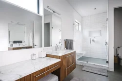 Bathroom design marble wood concrete