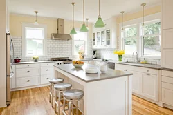 Small kitchen design with two windows