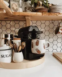 Tea corner in the kitchen design