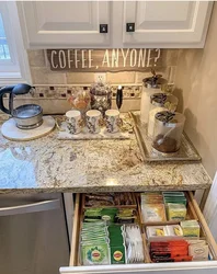 Tea corner in the kitchen design