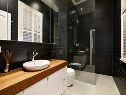 Bathroom design in gray brown tones