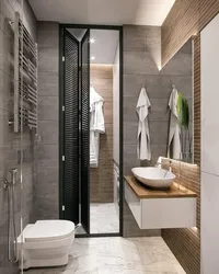 Bathroom design in gray brown tones