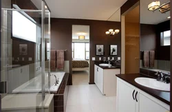 Bathroom design in gray brown tones