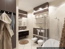 Bathroom design in gray brown tones