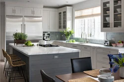 Modern kitchen design in a house with a window