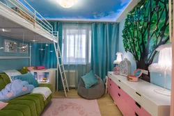 Ұл Мен Қызға Арналған Жатын Бөлмесінің Фотосы