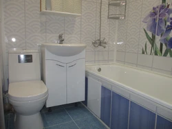 Bathroom in Khrushchev with PVC panels photo