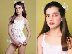 Brooke Shields photo in the bathroom as a child