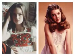 Brooke Shields photo in the bathroom as a child