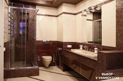 Brown bath and toilet photo