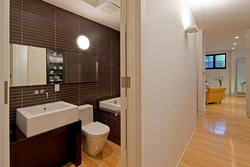Brown bath and toilet photo