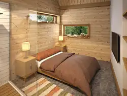 Wooden cottage bedroom design